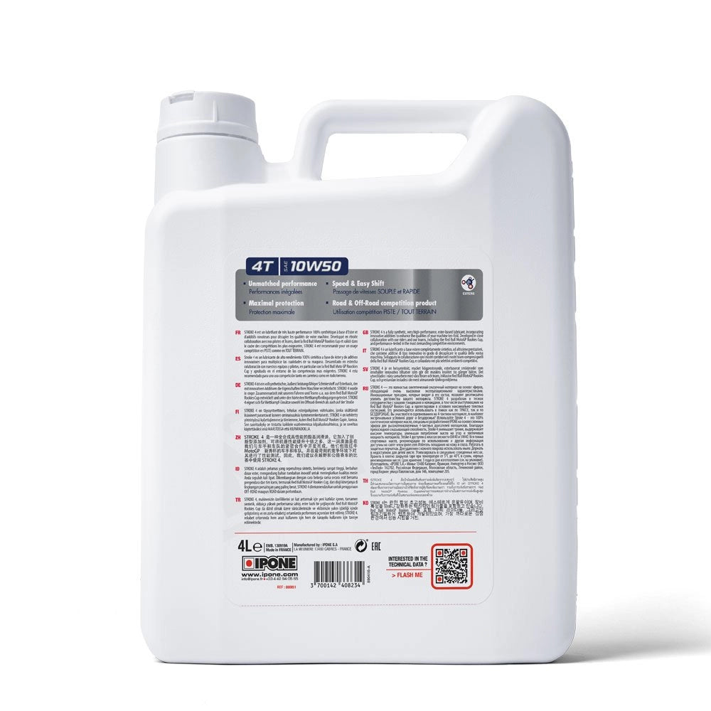 ACEITE DE MOTO STROKE 4 RACING 10W‑50 4LT