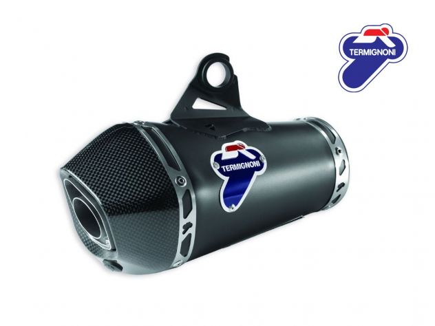Escape bajo Termignoni Racing titanio negro Ducati Monster 797 código 96481402A con DB-Killer extraíble