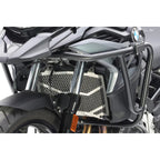 Detalle montaje barras protectoras R&G aluminio anodizado BMW GS crash bars