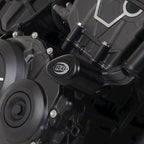 Topes de Caída R&G Aero montados en Honda CB1000R 2021 protegiendo chasis y motor
