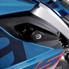 Vista frontal topes de caída R&G estilo Aero Aprilia RS660 2023