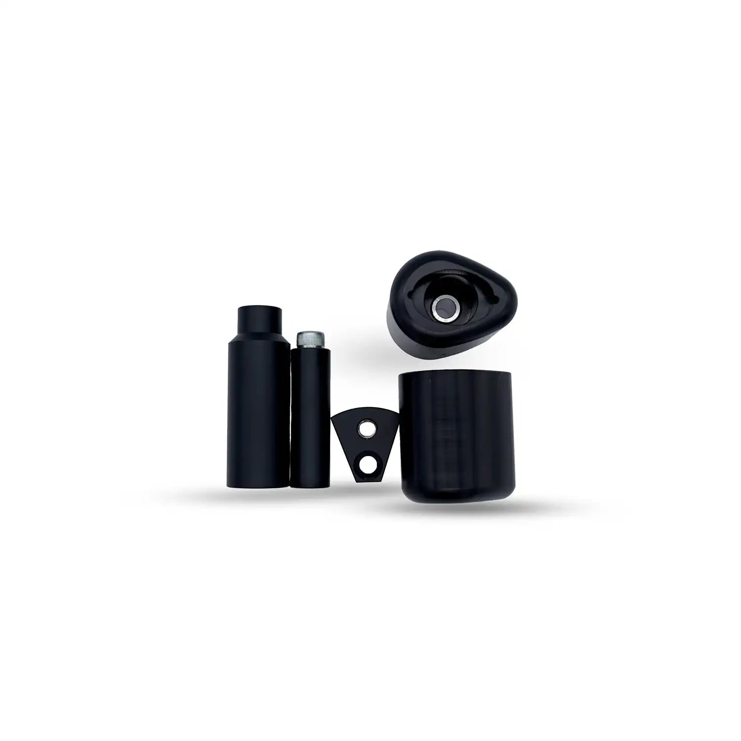 Par de sliders R&G Aero color negro para BMW G310R vista frontal