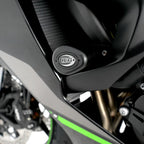 Vista completa protectores aerodinámicos RG Racing en ZX6R verde 2024