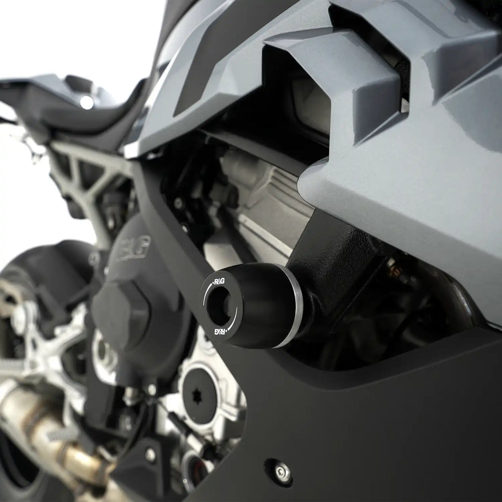Vista lateral crash protector RG Racing APEX en BMW S1000RR 2025 protección chasis