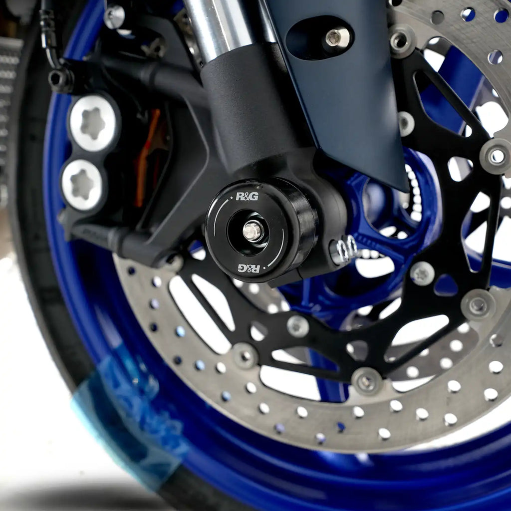 Protector de horquilla R&G montado en Yamaha MT-10 2023 vista lateral