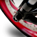 Detalle de montaje de fork protector R&G en eje delantero BMW G310