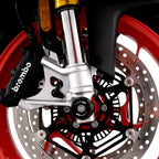 Comparativa Protector Horquilla R&G APEX con y sin Cotton Reels opcionales sistema intercambiable paddock stand