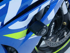Detalle bobbin Aero R&G negro con tapa final removible en GSX-R1000