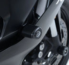 Topes de Caída R&G Aero montados en Yamaha YZF-R6 negra vista lateral izquierda