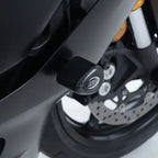 Detalle de montaje sin perforación Topes de Caída R&G en chasis Yamaha R6