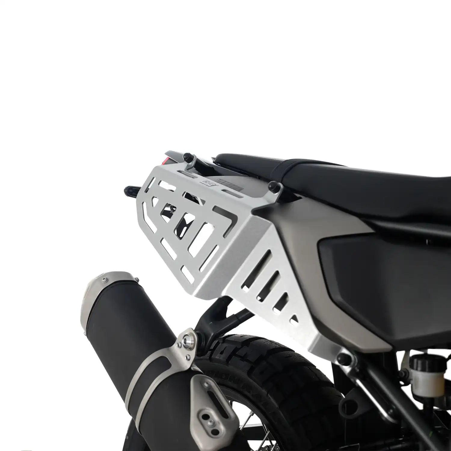 Rieles Laterales R&G montados en Yamaha Ténéré 700 2025 acabado negro vista lateral izquierda