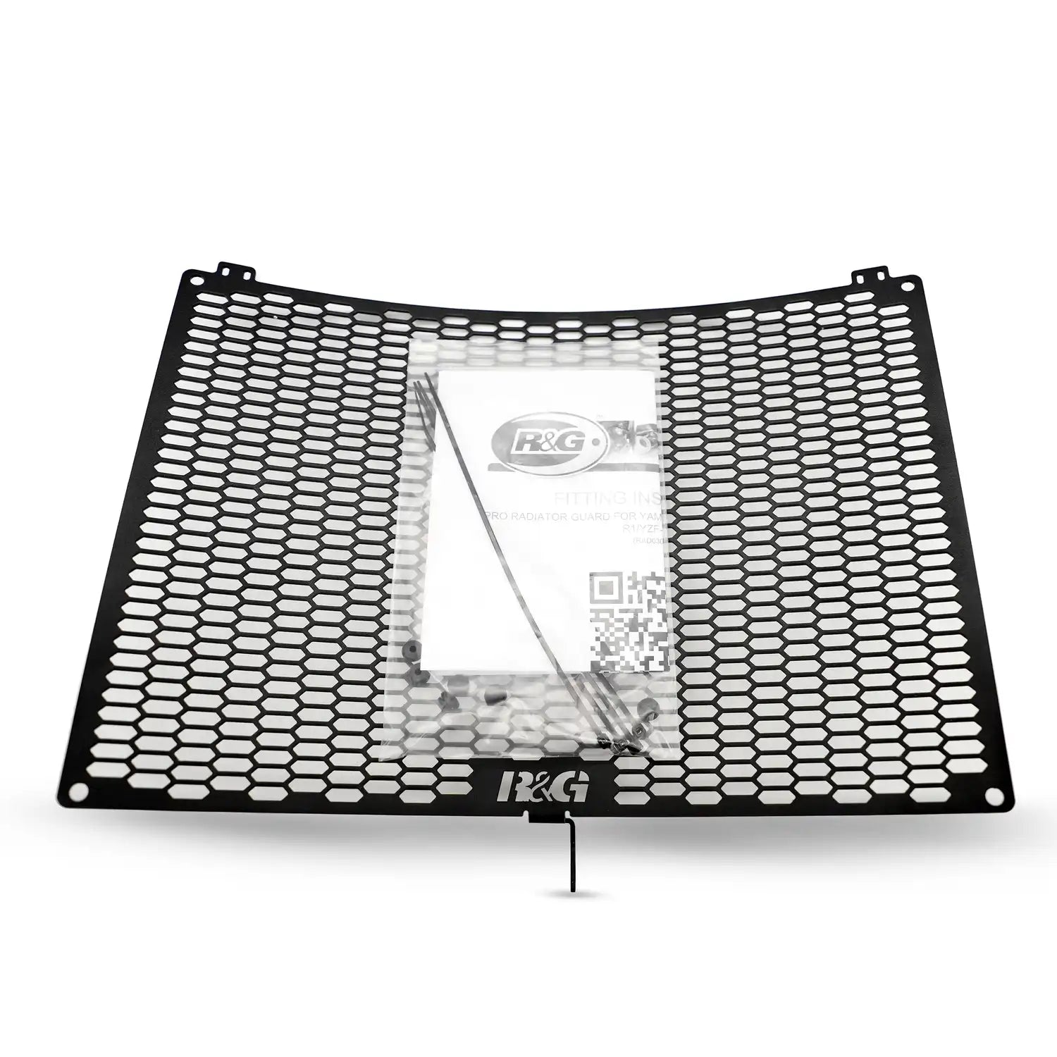 Protector radiador R&G aluminio 6061-T6 corte láser montado en chasis Yamaha R1