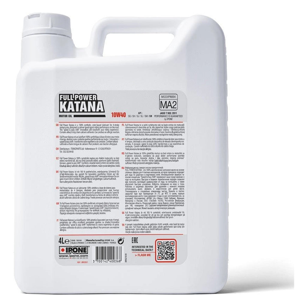 Aceite de Moto Ipone Full Power Katana 10W-40 - 4L – vista 2