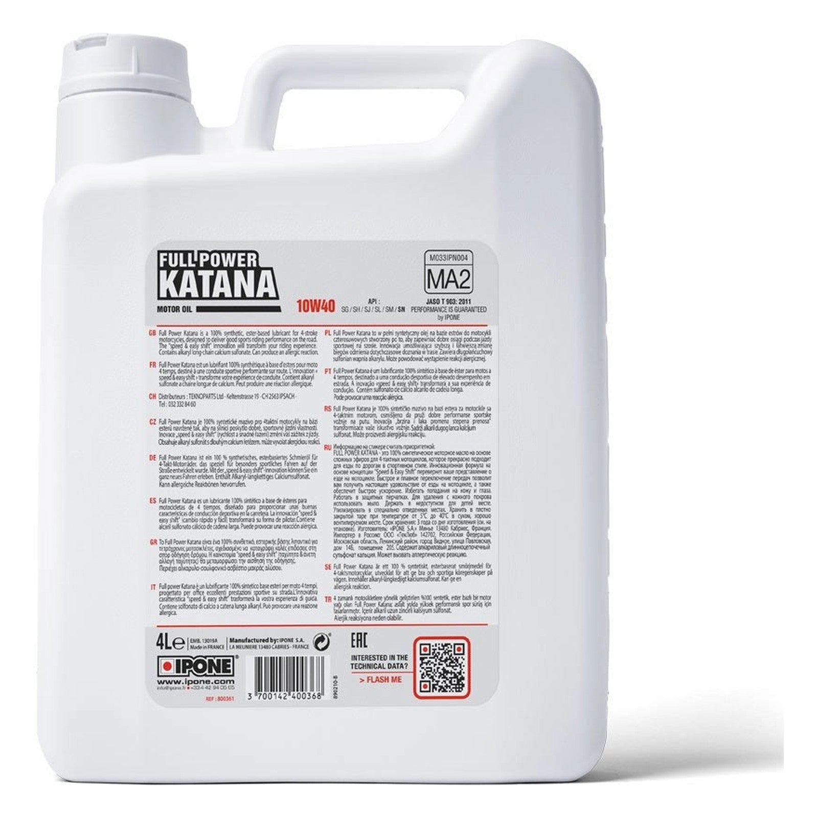 ACEITE DE MOTO IPONE FULL POWER KATANA 10W40 – 4L