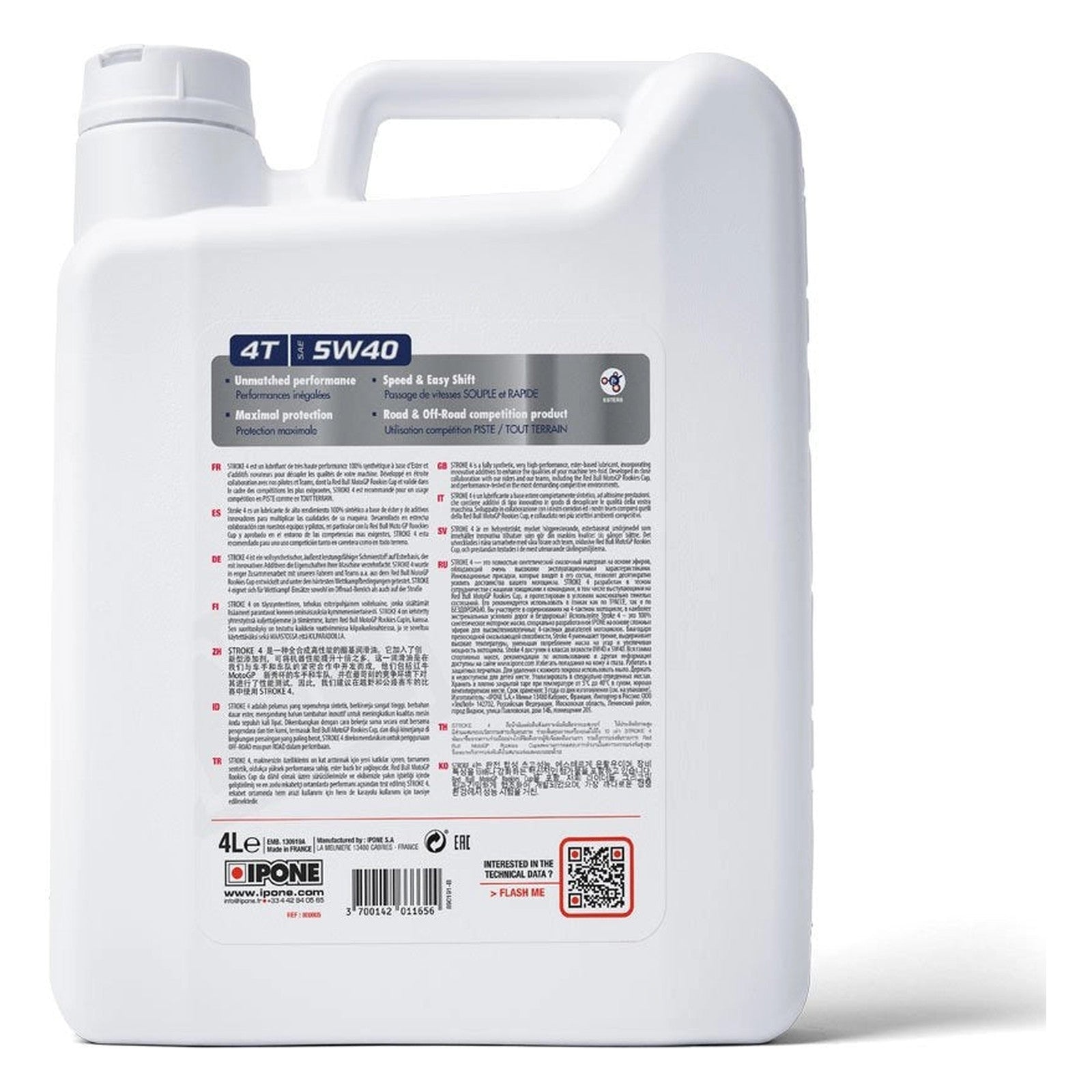 ACEITE DE MOTO STROKE 4 RACING 5W‑40 4LT