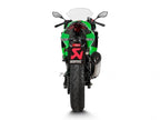 Comparativa peso escape original vs Akrapovic titanio Kawasaki Ninja 500 reducción 1.3 kg