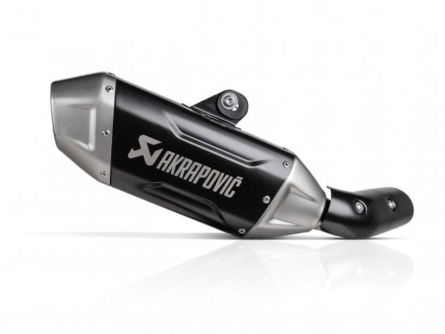 Escape Akrapovic Slip-On acero negro para BMW F 450 GS 2026 vista lateral