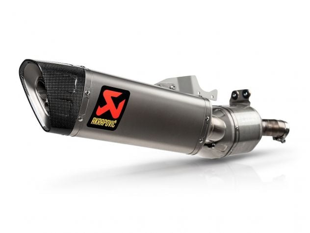 Terminal de escape Akrapovic titanio homologado BMW F 900 R F 900 XR 2020-2026 con terminal fibra de carbono