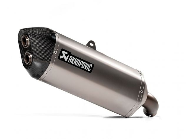 Terminal en titanio con fibra de carbono Akrapovic para V-Strom 1050 vista lateral