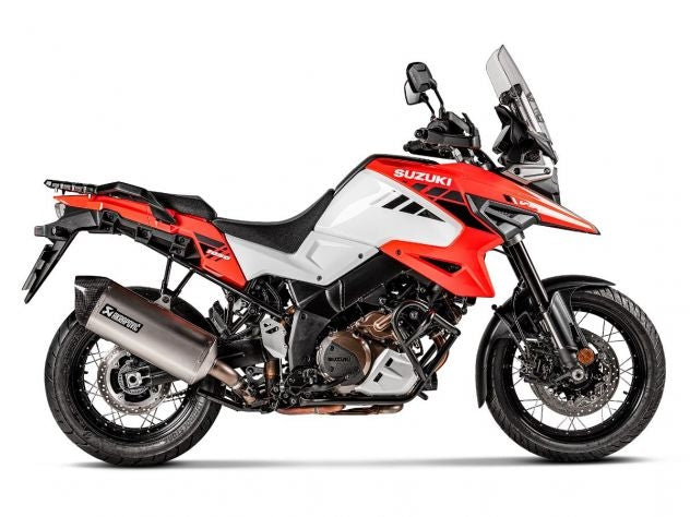 Detalle construcción artesanal fibra de carbono escape Akrapovic V-Strom