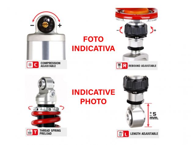Mono YSS rebote ajustable pistón 45mm BMW R Nine T con homologación ABE
