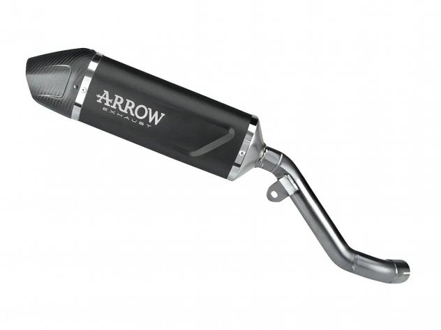 Escape Arrow racing carcasa aluminio anodizado estructura acero inoxidable Kawasaki KLE 500