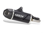 Escape Arrow Indy Race Evo aluminio Dark con tapa carbono para CFMOTO 450 MT 2025 vista lateral