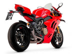 Sistema Arrow Works Racing titanio vista lateral Panigale V4 sin homologación