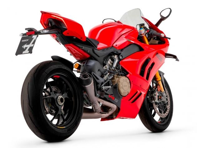 Acabado titanio aeroespacial y carbono escapes Arrow Works Ducati Panigale V4