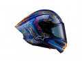 Casco Alpinestars Supertech R10 Martinator Thai edición limitada azul negro rojo oro vista lateral derecha