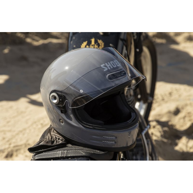 Shoei Glamster 06 Azul vista trasera con spoiler aerodinámico