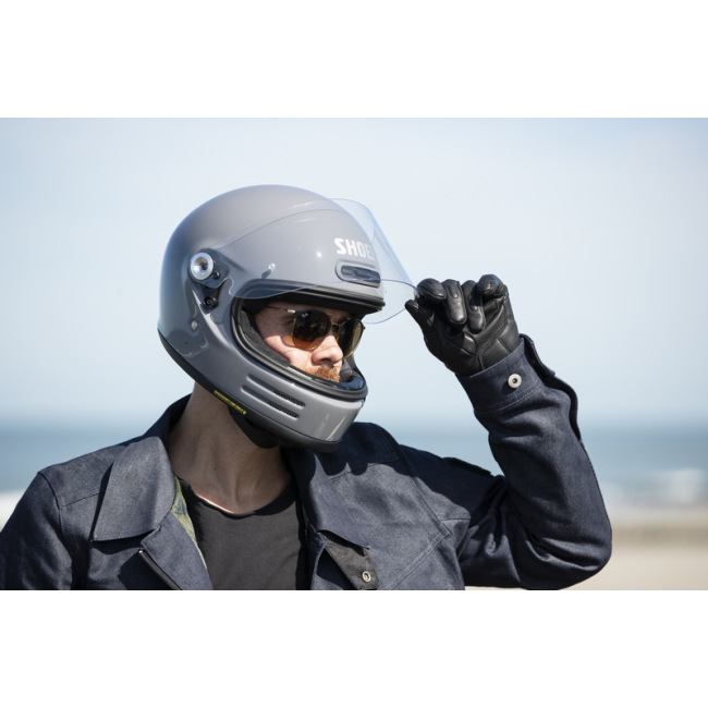 Casco Shoei Glamster 06 Azul vista lateral izquierda perfil completo