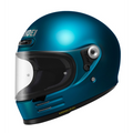 Casco Shoei Glamster 06 Azul vista lateral derecha fondo blanco