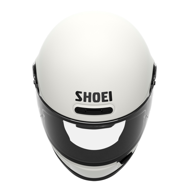 Shoei Glamster 06 Blanco frontal con pantalla plana estilo retro