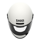 Shoei Glamster 06 Blanco frontal con pantalla plana estilo retro