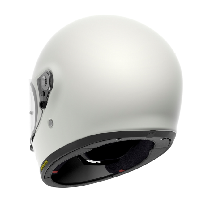 Casco Shoei Glamster 06 Blanco vista posterior con aeroala