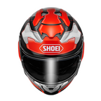 Casco Shoei GT-Air 3 Agility TC-1 vista frontal con pantalla CNS-3 y visor solar interno