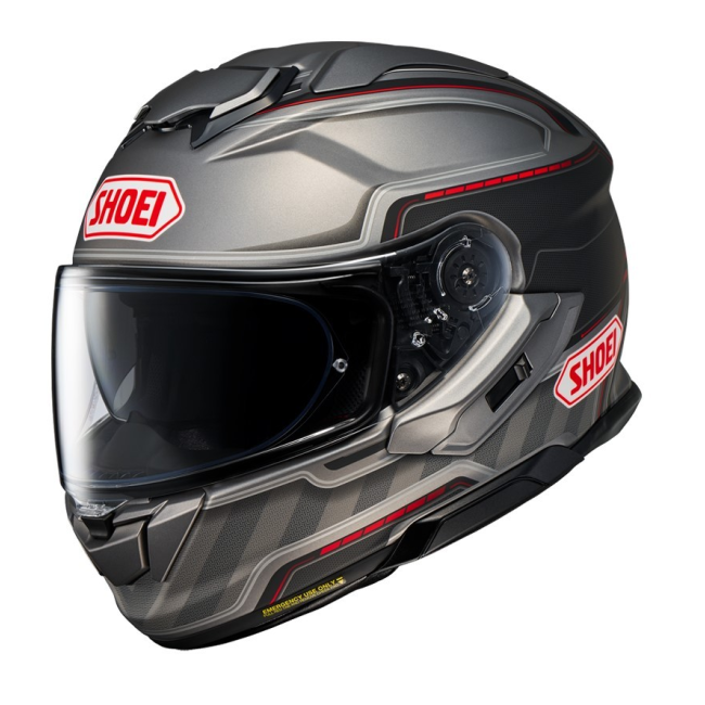 Casco Shoei GT-Air 3 Discipline TC1 vista lateral derecha con gráfica bicolor mate
