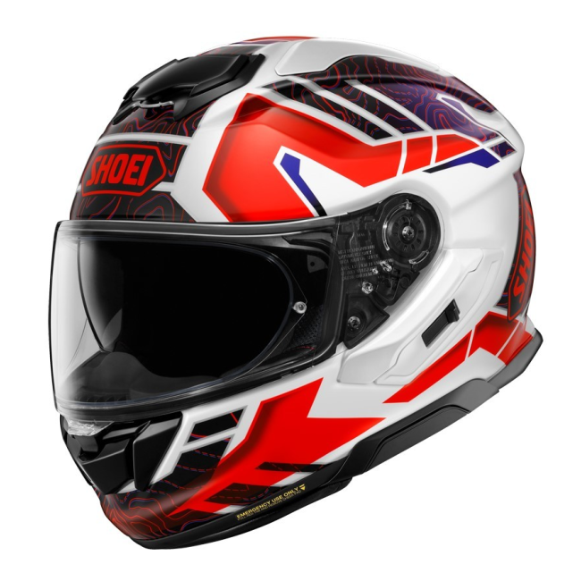 Casco Shoei GT-Air 3 Hike TC10 vista lateral derecha diseño naranja gris