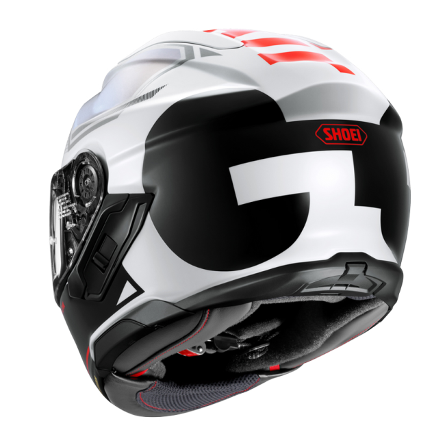 Casco Shoei GT-Air 3 Mike TC6 vista trasera sistema extractores ventilación