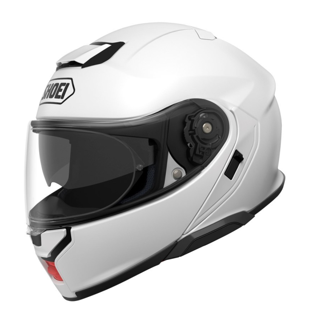 Casco Shoei Neotec 3 Blanco vista lateral derecha con mentonera cerrada