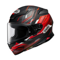 Casco Shoei NXR 2 Capriccio TC1 vista lateral derecha con gráfica italiana roja y negra