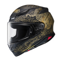 Casco Shoei NXR 2 Fearless TC5 vista lateral derecha con gráficos agresivos