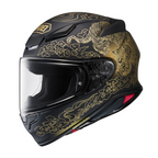 Casco Shoei NXR 2 Fearless TC5 vista lateral derecha con gráficos agresivos