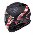 Shoei NXR 2 Knee Down TC5 vista lateral izquierda detalle gráfica racing