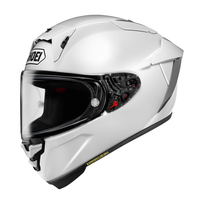 Casco Shoei X-SPR Pro 02 Blanco con calota AIM+ y homologación ECE 22.06 para moto deportiva