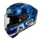 Casco Shoei X-SPR Pro Alex Marquez 73 TC2 vista lateral derecha con diseño replica MotoGP