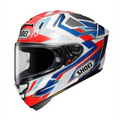 Casco Shoei X-SPR Pro Escalate TC10 vista lateral derecha con gráfica deportiva