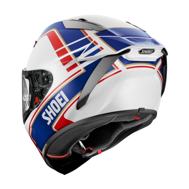 Casco integral Shoei X-SPR Pro Gardner detalle gráfica campeón 500cc TC2