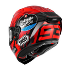 Casco Shoei X-SPR Pro Marquez 9 TC1 vista trasera spoiler aerodinámico y extractores aire